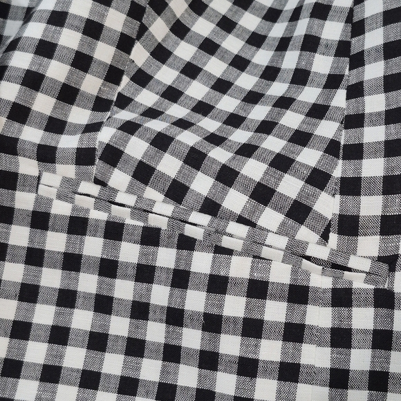 Talbots Classic Blazer Linen / Cotton Blend B&W Gingham NWOT *Flaw - Size 14WP - Picture 9 of 15